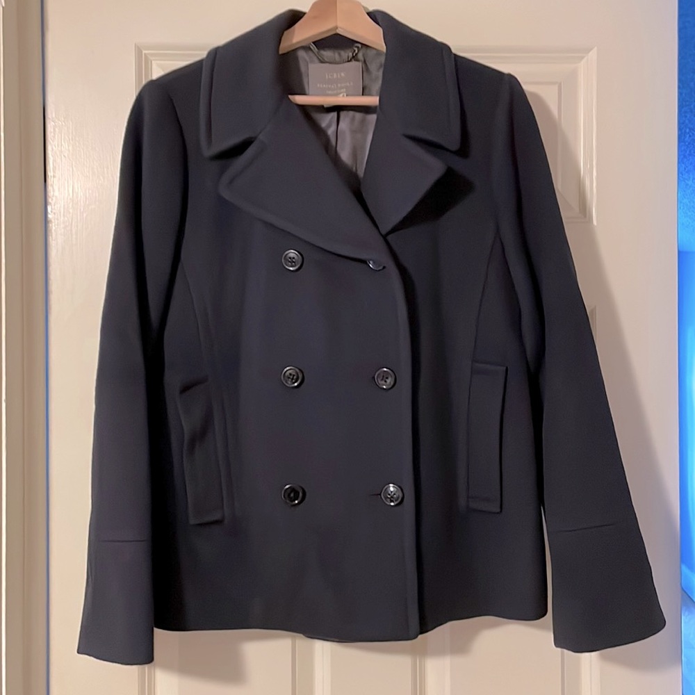 Navy Blue 100% Wool JCrew Peacoat